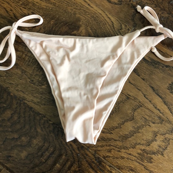 Plumeria Side tie Brazilian Bottom in Nude - Picture 3 of 3